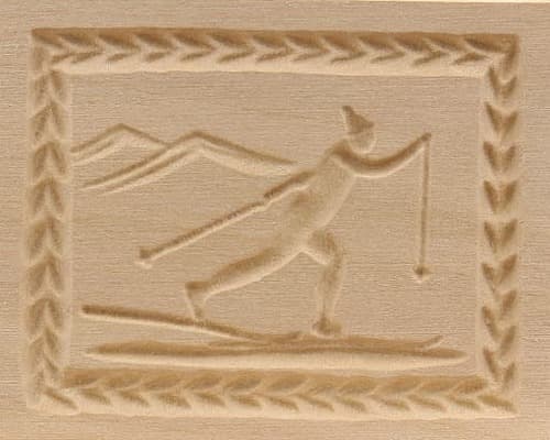 Skilangläufer - Springerle Model aus Birnbaumholz Skilangläufer - Springerle Model aus Birnbaumholz