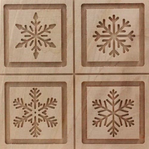 Schneekristalle - Springerle Model aus Birnbaumholz