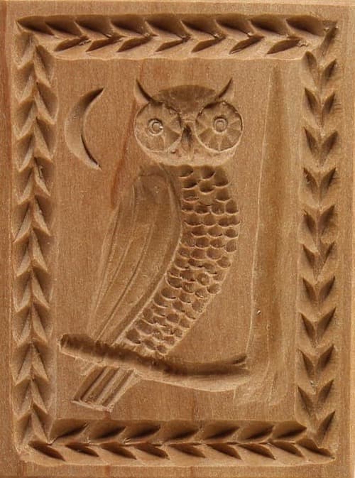 Eule - Springerle Model aus Birnbaumholz