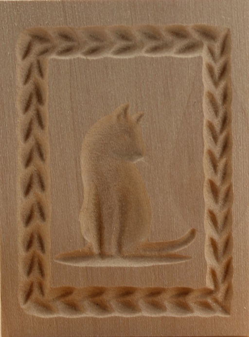 Katze - Springerle Model aus Birnbaumholz
