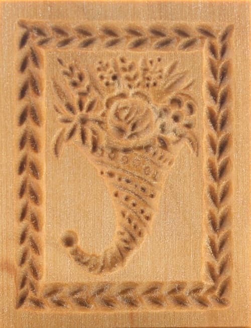 Füllhorn mit Rose - Springerle Model aus Birnbaumholz